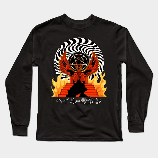 Baphomet Satanic 666 Hail Satan Demonic Occult Long Sleeve T-Shirt by Noseking